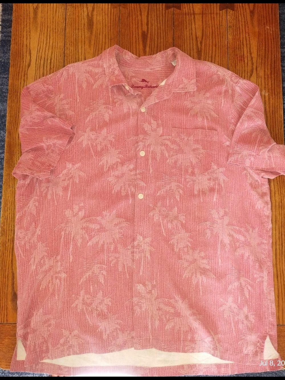 Tommy Bahama TB93 Size XXL Silk  Palm-Print Camp Shirt